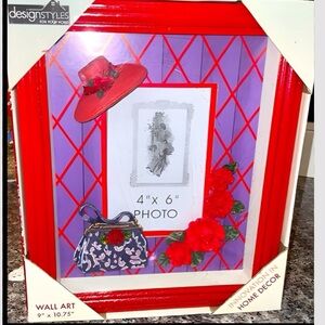 9x10.7 Red Hat Socieity/Red purse 3D decorative Shadow Box Frame-holds 4X6” phto